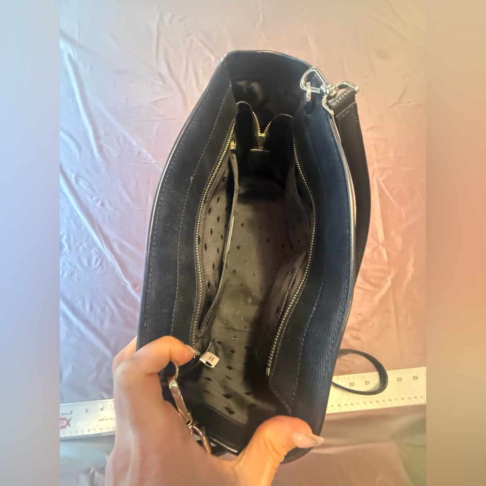 kate spade Black Leather Structured Tote with Shoulder Strap - Picture 10 of 10